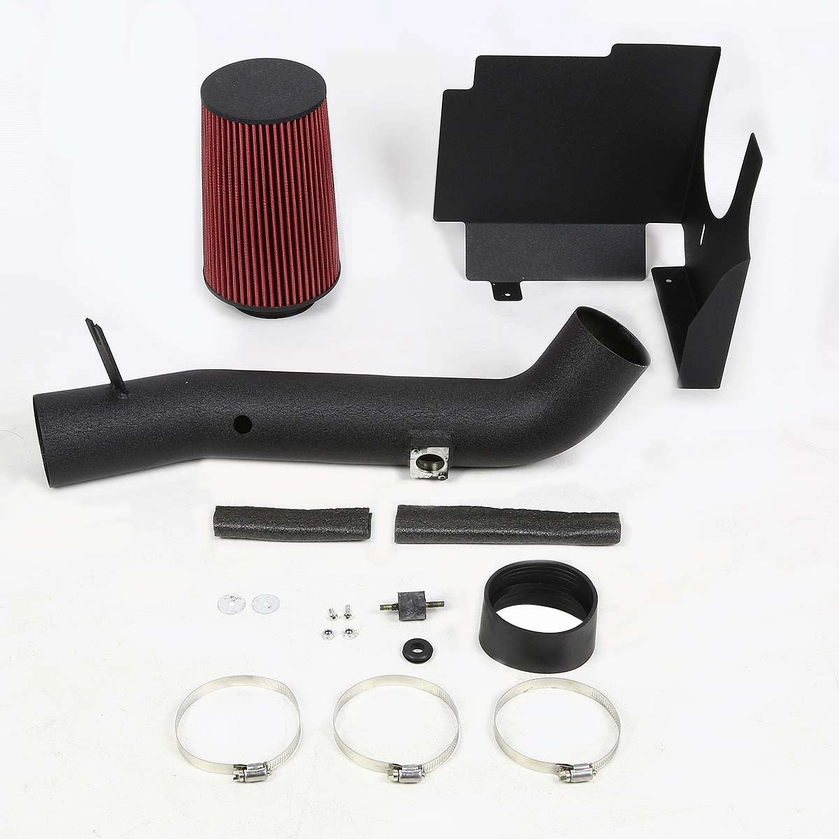 01-04 Chevy Silverado GMC Sierra 6.6L Diesel Black Cold Air Intake w/Heat Shield Filter