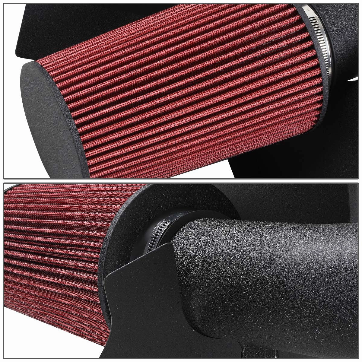 01-04 Chevy Silverado GMC Sierra 6.6L Diesel Black Cold Air Intake w/Heat Shield Filter