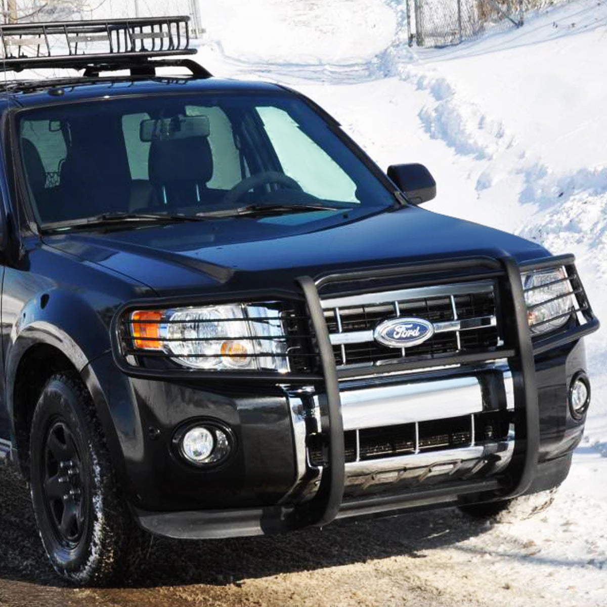 01-04 Ford Escape Brush Grille Guard - Steel - Black