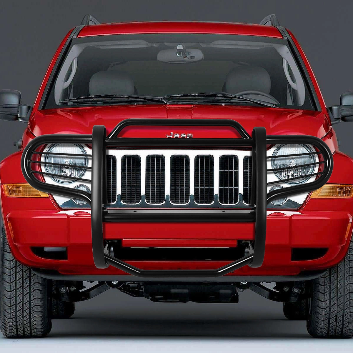02-07 Jeep Liberty Brush Grille Guard - Steel - Black