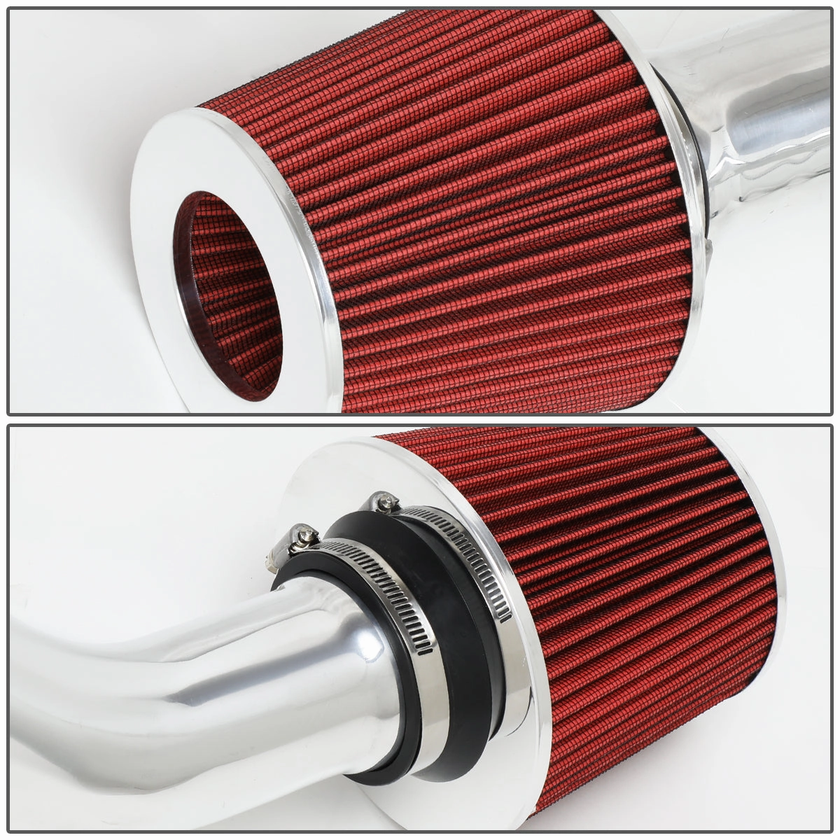 02-07 Subaru Impreza WRX STI Aluminum Cold Air Intake w/Red Cone Filter