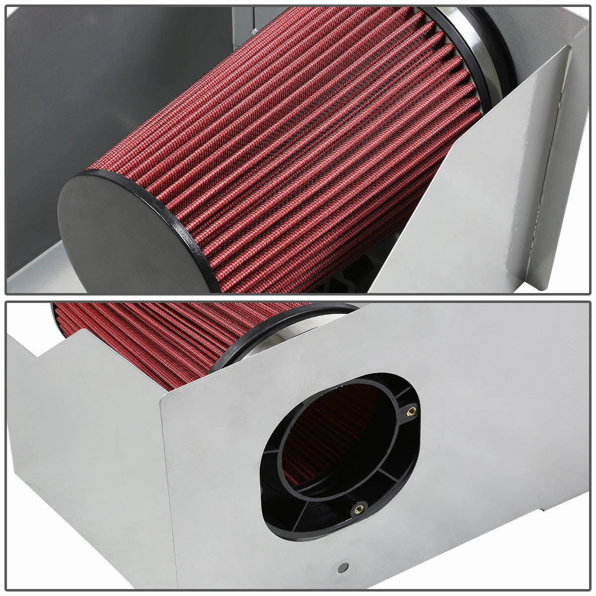 03-09 Hummer H2 6.0L 6.2L V8 Aluminum Cold Air Intake w/Heat Shield Cone Filter
