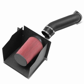 03-09 Hummer H2 6.0L 6.2L V8 Black Cold Air Intake w/Heat Shield Cone Filter