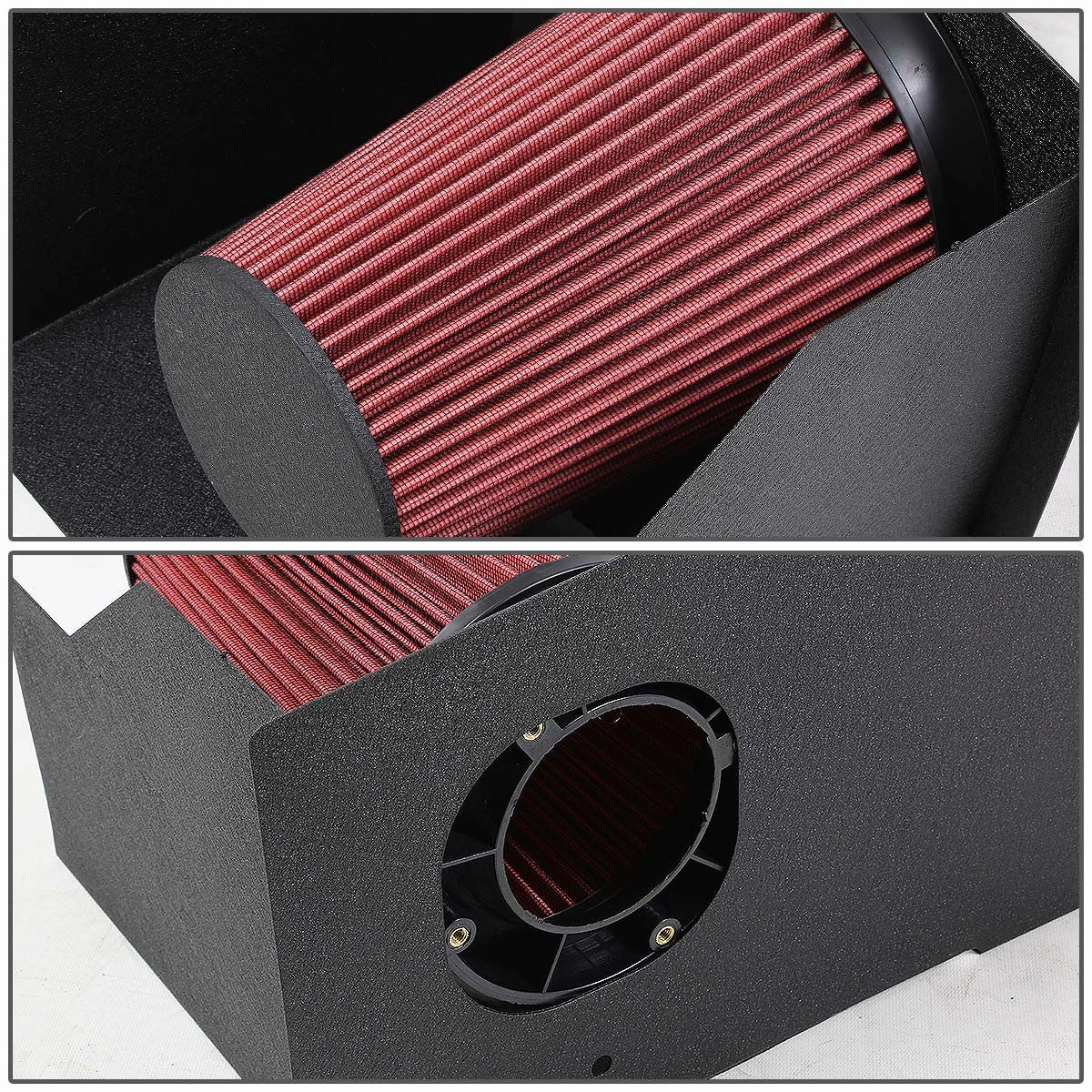 03-09 Hummer H2 6.0L 6.2L V8 Black Cold Air Intake w/Heat Shield Cone Filter