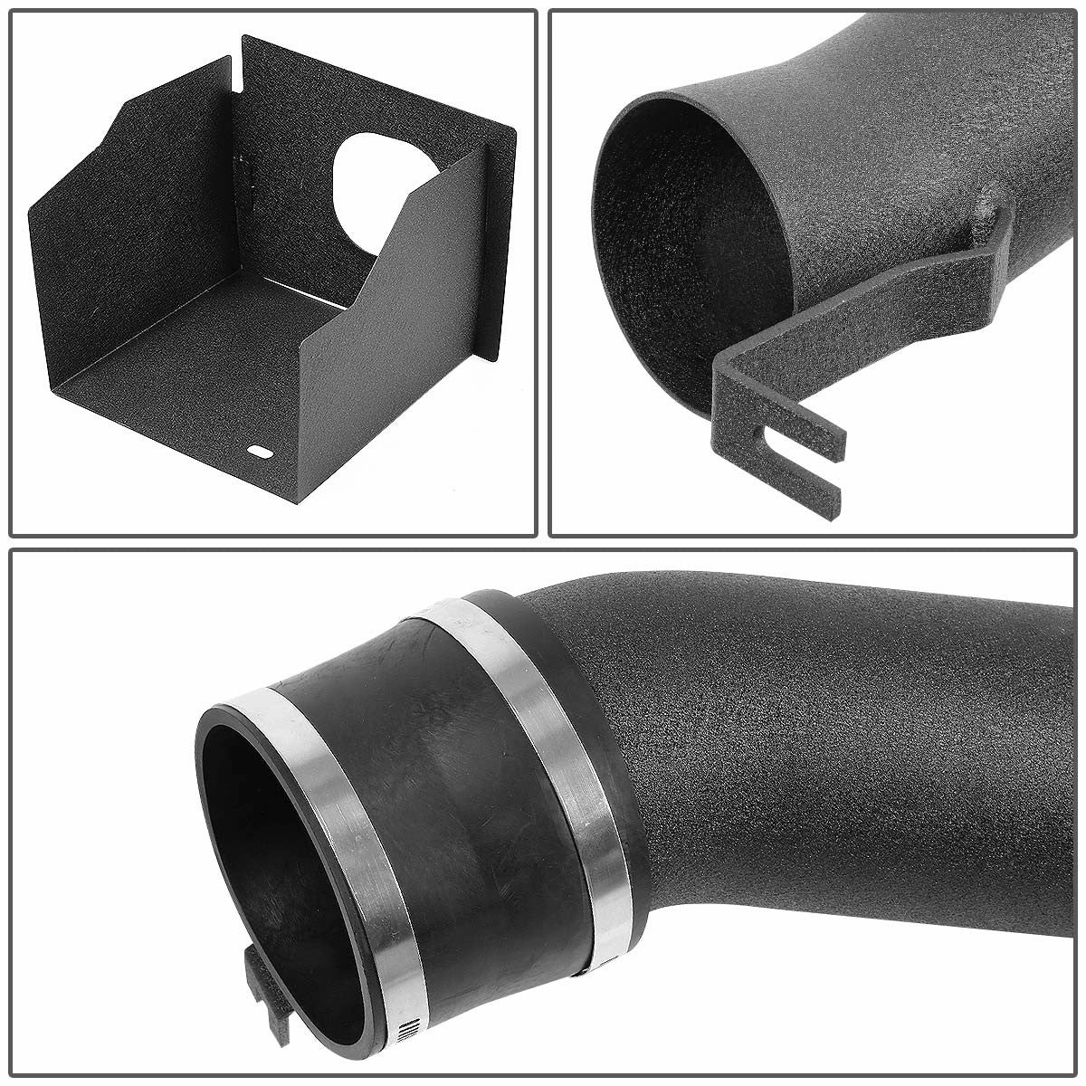 03-09 Hummer H2 6.0L 6.2L V8 Black Cold Air Intake w/Heat Shield Cone Filter