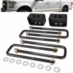 04-22 Ford F150 RWD 3 in. / 4WD 1.5 in. Rear Lift Block Kit  U-Bolts