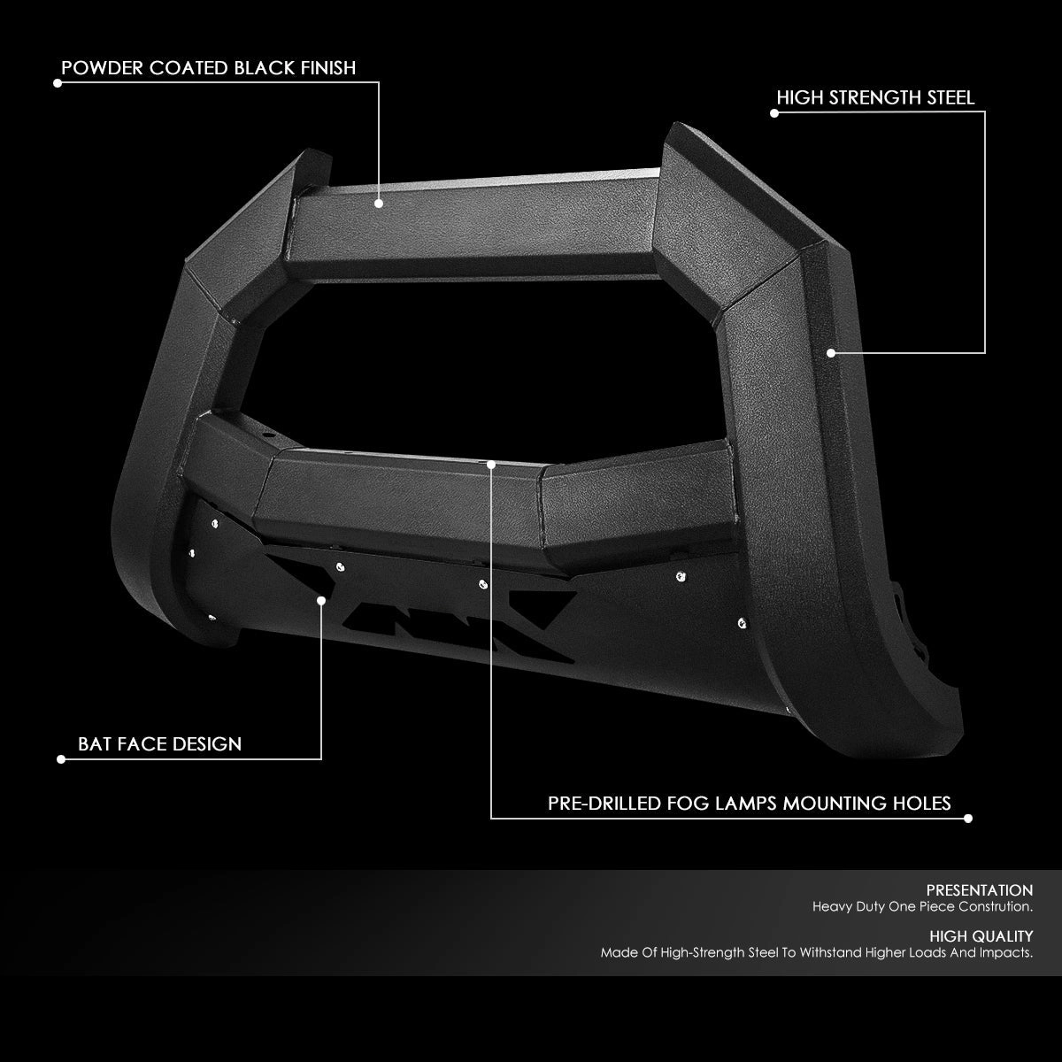 05-15 Toyota Tacoma Front Bumper Grille Guard - Carbon Steel