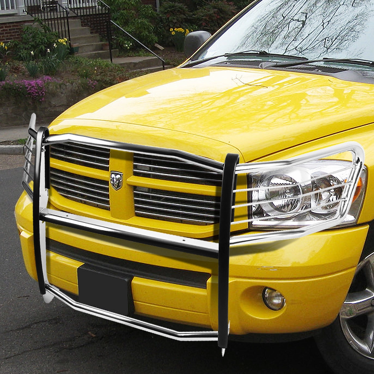 06-09 Dodge Ram 1500 2500 3500 Mega Cab Brush Grille Guard - Stainless Steel