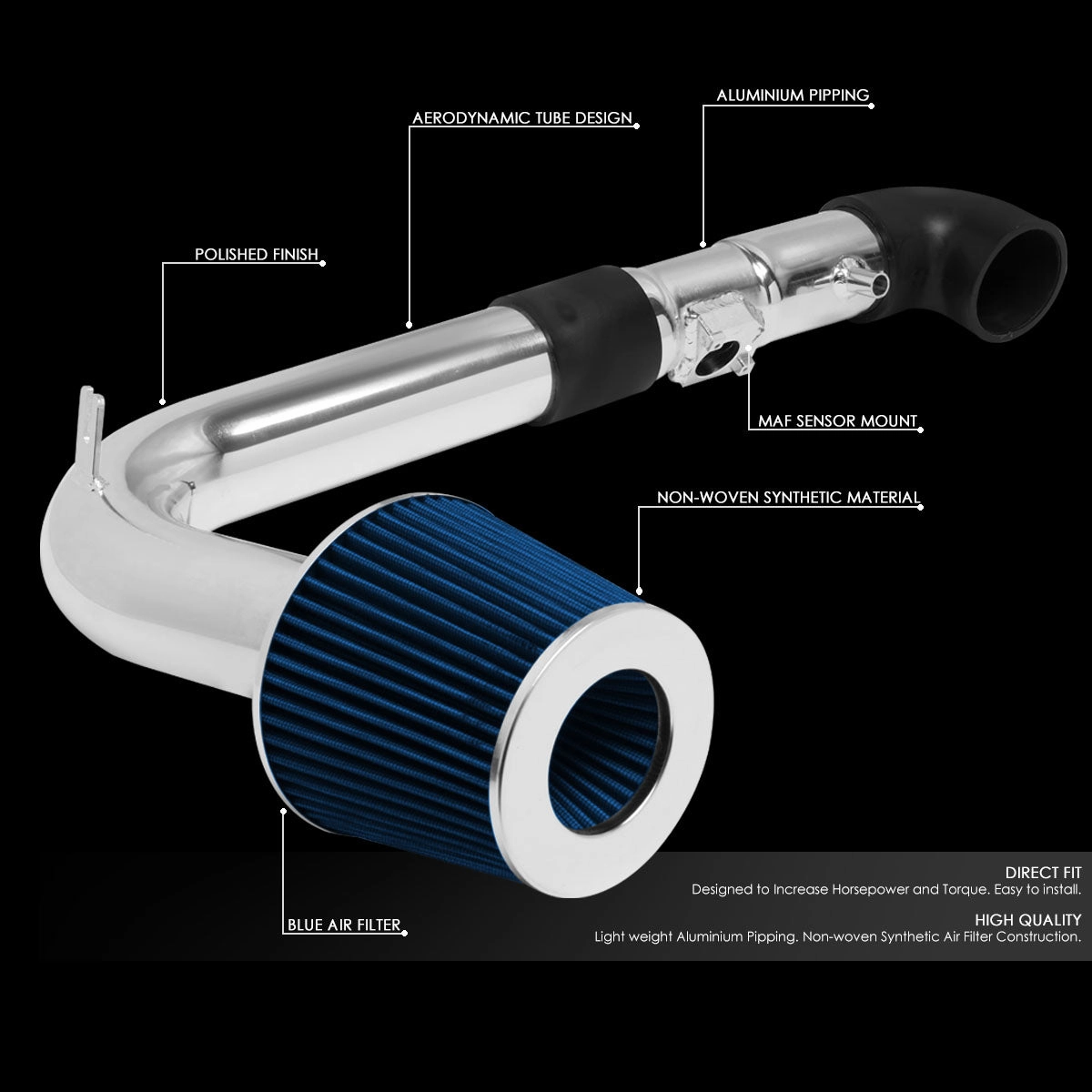06-09 Mazda Miata Aluminum Cold Air Intake w/Blue Cone Filter