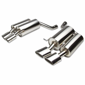 06-10 BMW E60 M5 Axle Back Exhaust System - 4.5 in. Quad Muffler Tips - 2.5 in. OD Inlet - 2.5 in. OD Main piping - Stainless Steel