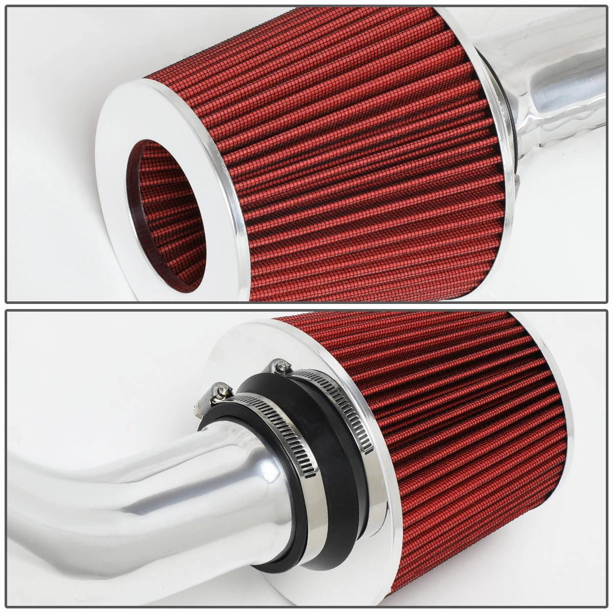 06-11 Mitsubishi Eclipse 2.4L Aluminum Cold Air Intake w/Red Cone Filter