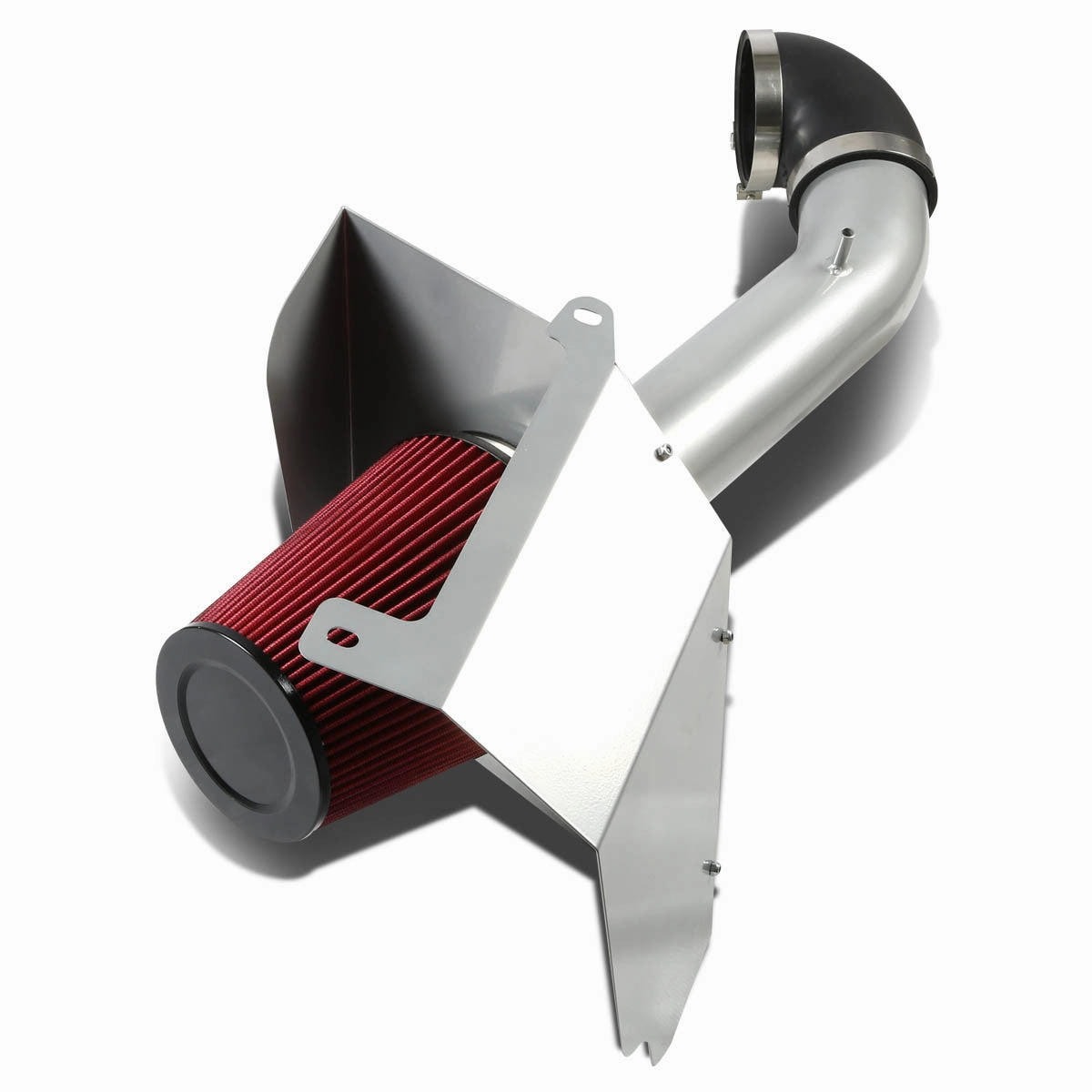 07-08 Chevy Silverado GMC Sierra 4.8L 6.2L Aluminum Cold Air Intake w/Heat Shield Red Filter