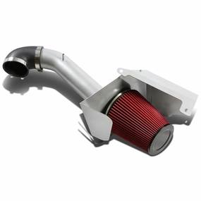 07-08 Chevy Silverado GMC Sierra 4.8L 6.2L Aluminum Cold Air Intake w/Heat Shield Red Filter