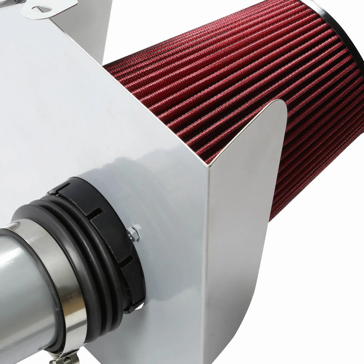 07-08 Chevy Silverado GMC Sierra 4.8L 6.2L Aluminum Cold Air Intake w/Heat Shield Red Filter