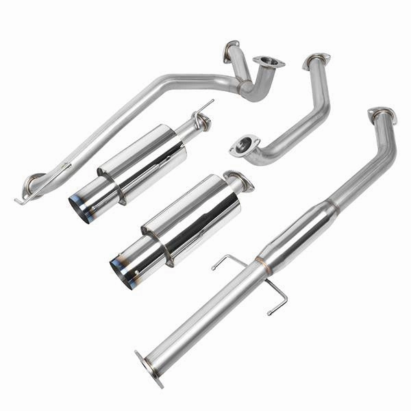 07-08 Hyundai Tiburon 2.7L Catback Exhaust System w/4 in. OD Burnt Muffler Tip - Stainless Steel