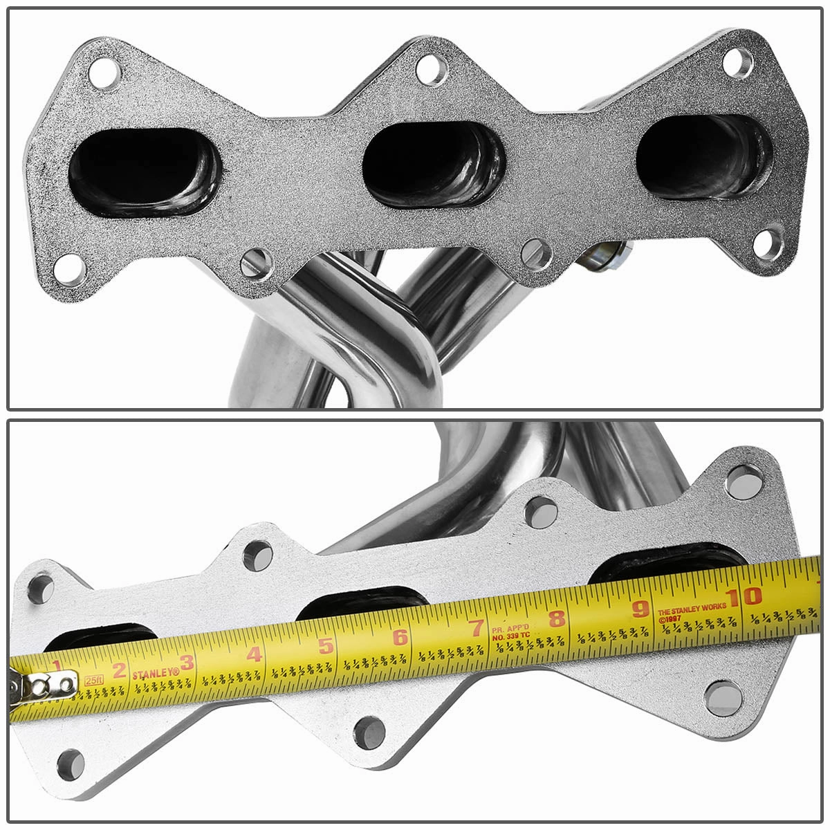 07-08 Hyundai Tiburon 2.7L V6 Exhaust Header w/O2 Sensor Bungs - Stainless Steel