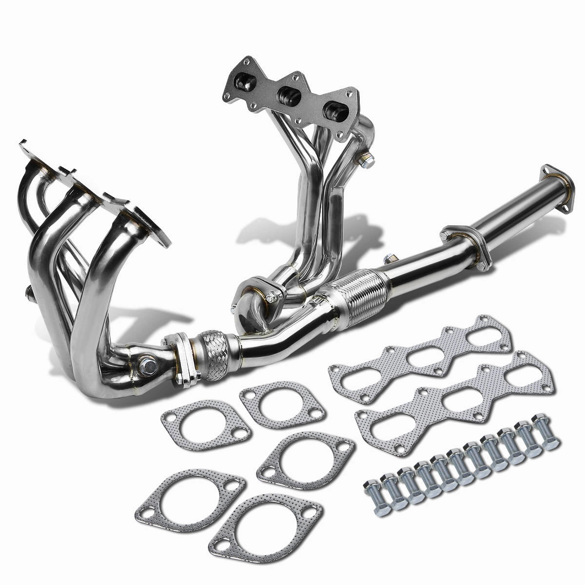 07-08 Hyundai Tiburon 2.7L V6 Exhaust Header w/O2 Sensor Bungs - Stainless Steel
