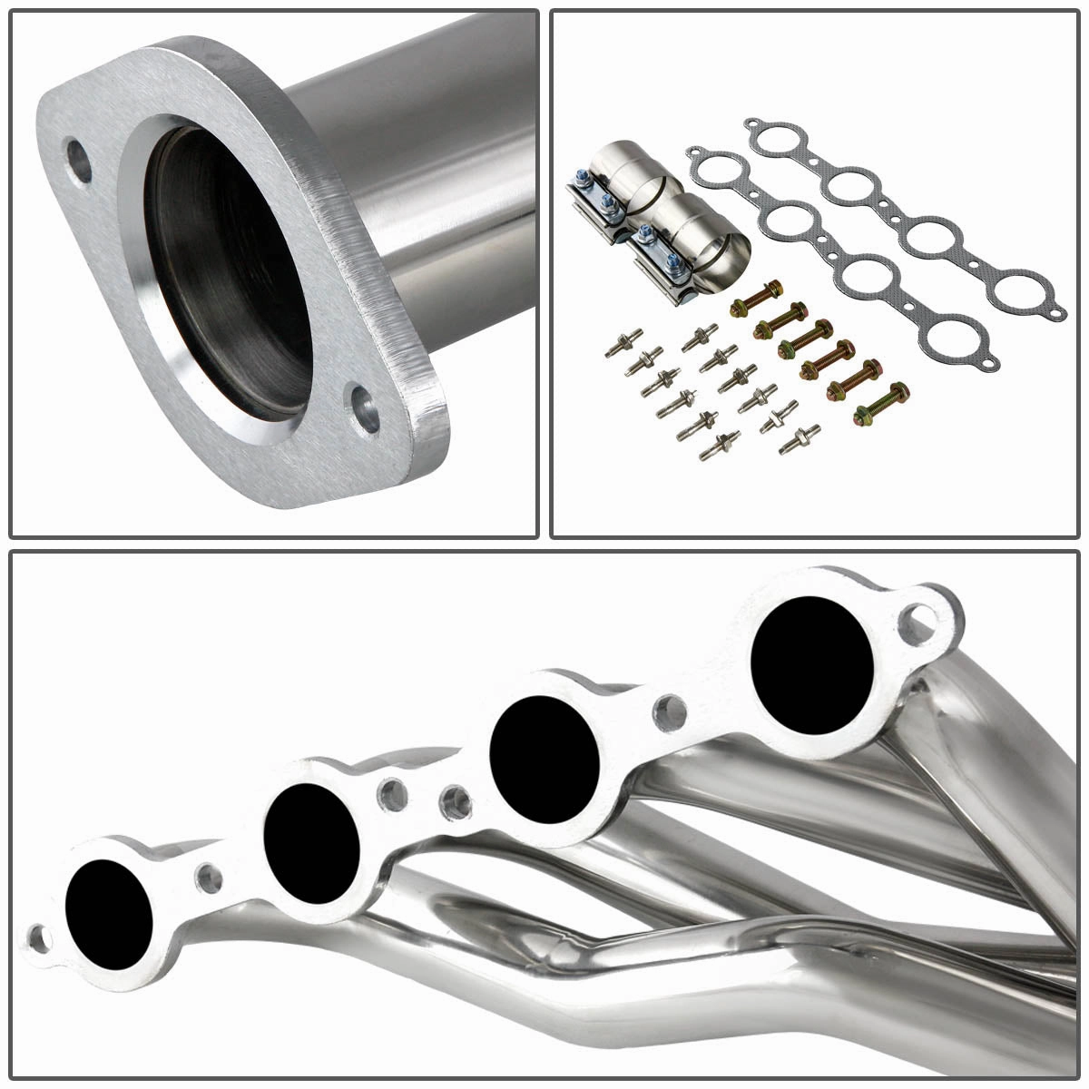 07-13 Chevy Silverado Avalanche 06-14 GMC Yukon Long Tube Exhaust Header w/Y-Pipe - Stainless Steel