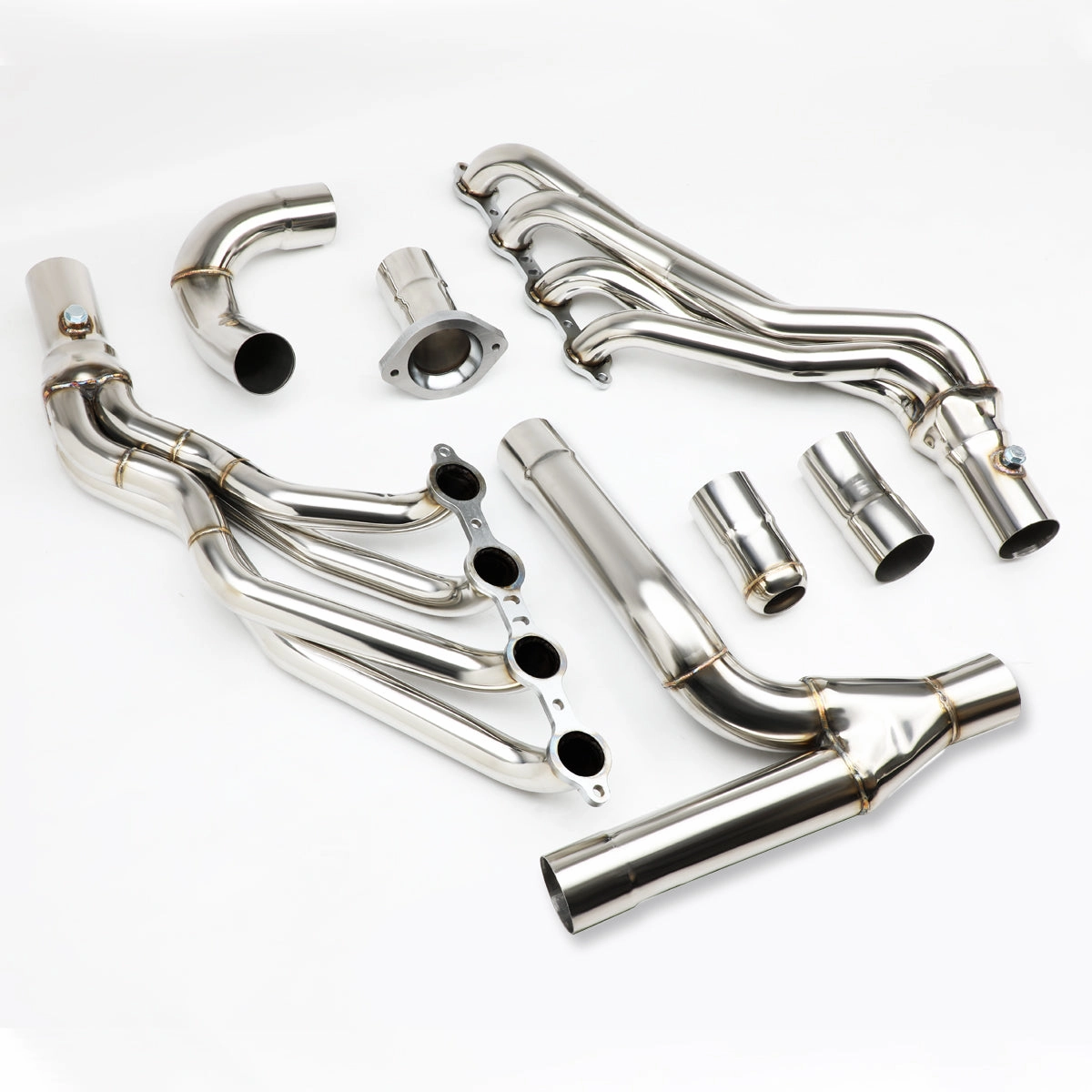 07-13 Chevy Silverado GMC Sierra 4.8L 5.3L 6.0L 6.2L Exhaust Header w/Y-Pipe - Stainless Steel
