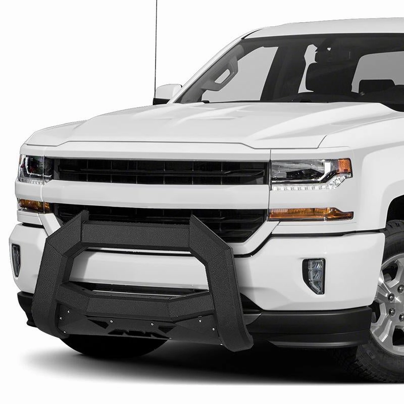 07-18 Chevy Silverado GMC Sierra Front Bumper Grille Guard - Carbon Steel