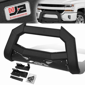 07-18 Chevy Silverado GMC Sierra Front Bumper Grille Guard - Carbon Steel