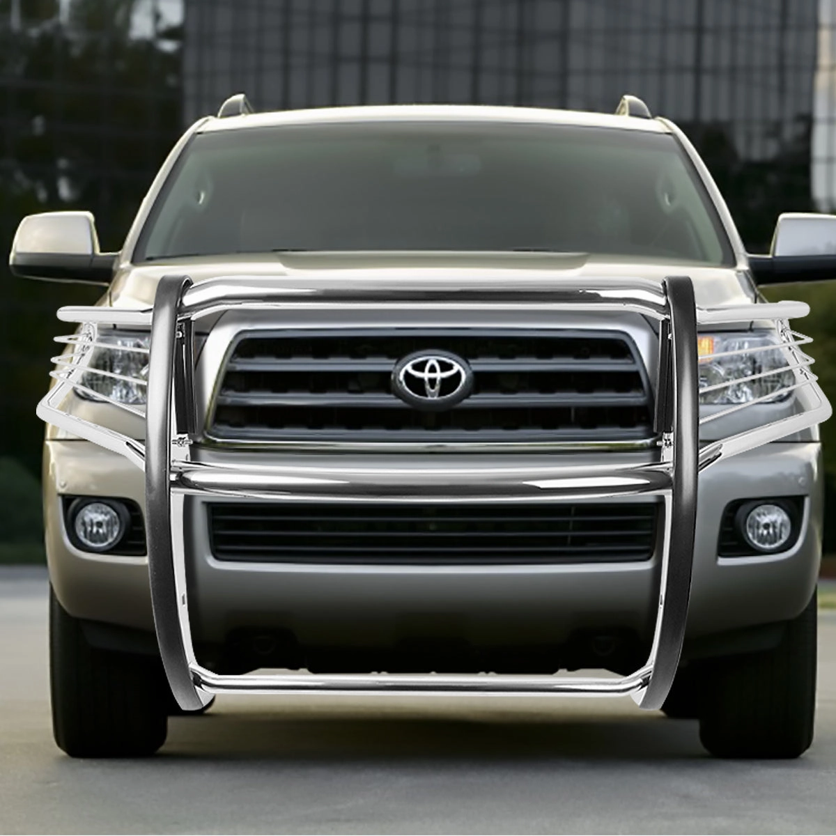 08-16 Toyota Sequoia Brush Grille Guard - Stainless Steel