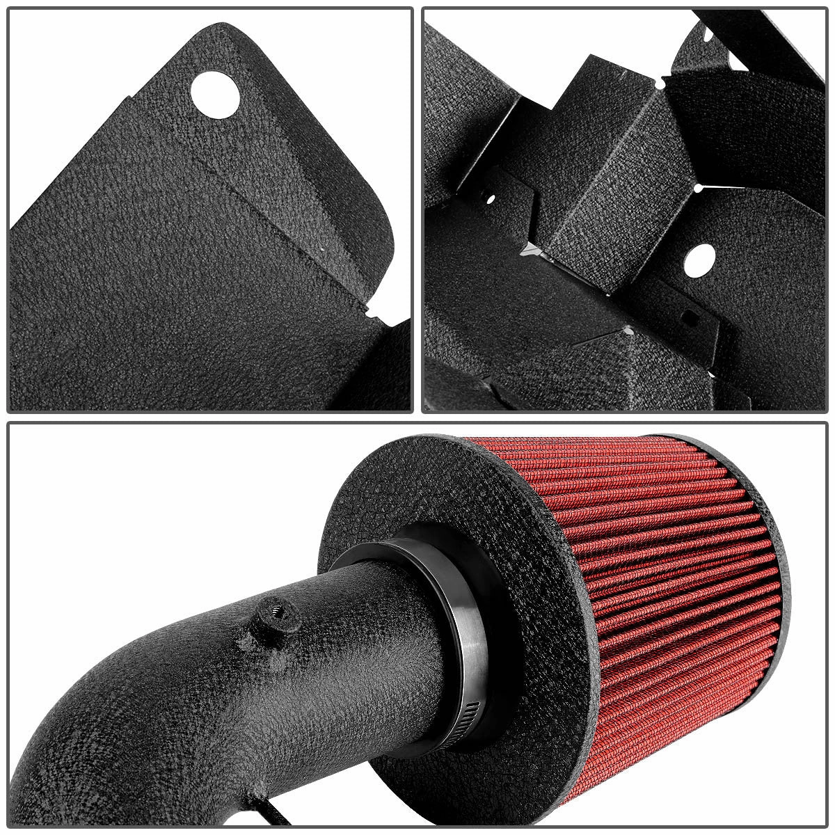 10-14 VW Golf Passat Audi A3 2.0L TDI Diesel Black Cold Air Intake w/Heat Shield Filter