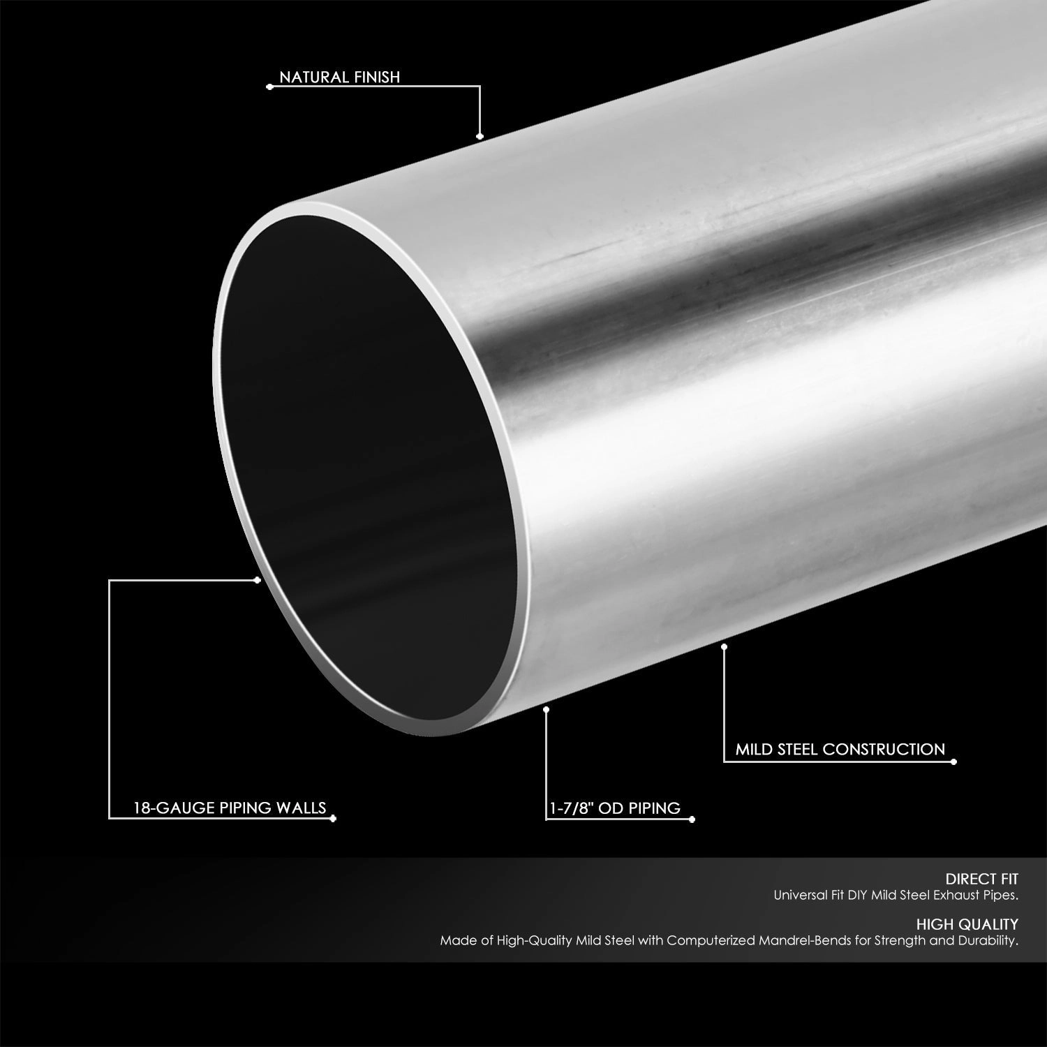 1-7/8 in. OD 180 Degree U Bend Tube Exhaust Pipe