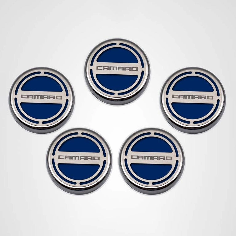 2010-2022 Camaro - Engine Fluid Cap Covers CAMARO Style 5Pc - V6