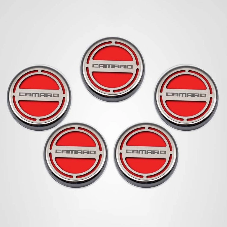 2010-2022 Camaro - Engine Fluid Cap Covers CAMARO Style 5Pc - V6