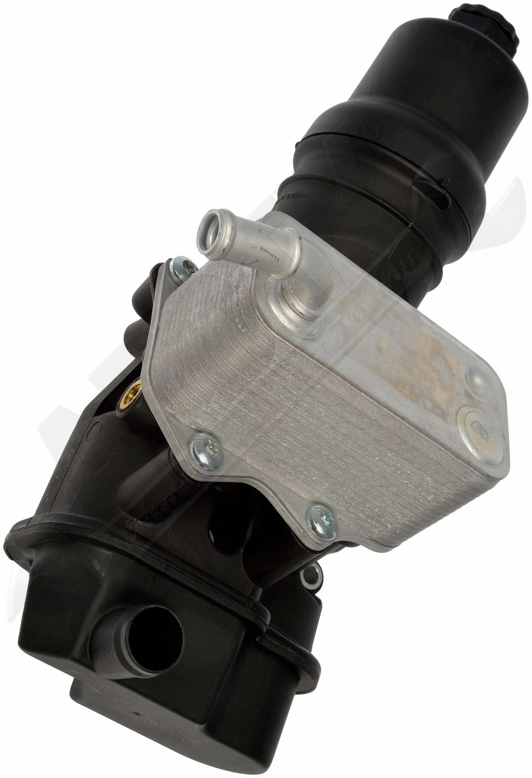 APDTY 158912 Engine Oil Filter Adapter Housing with Aluminum Oil Cooler