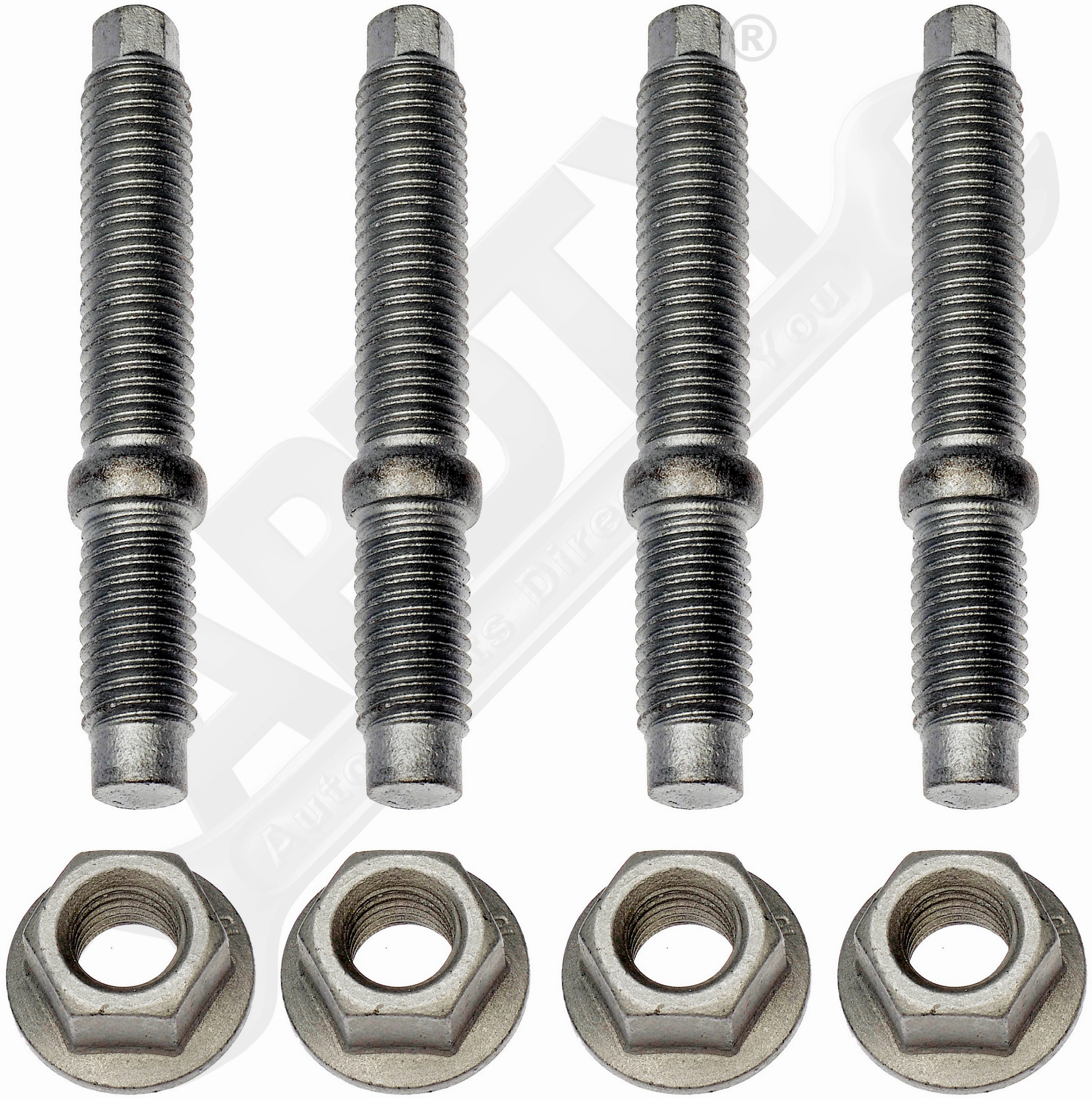 APDTY 162077 Exhaust Manifold Downspout Flange Hardware Set 4 Studs & 4 Nuts