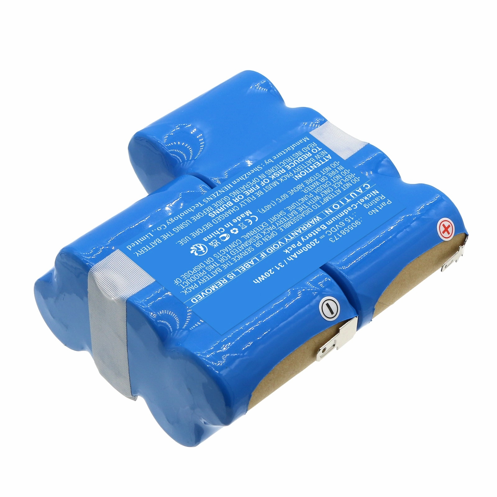 Batteries N Accessories BNA-WB-C19296 Vacuum Cleaner Battery - Ni-CD, 15.6V, 2000mAh, Ultra High Capacity - Replacement for Black & Decker 90558173 Battery
