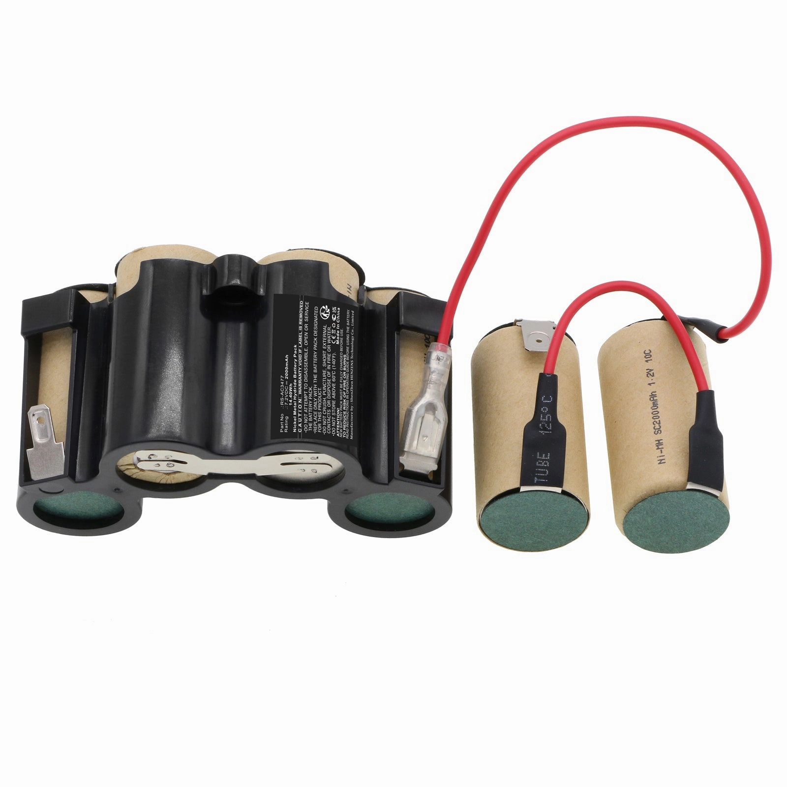 Batteries N Accessories BNA-WB-H18326 Vacuum Cleaner Battery - Ni-MH, 7.2V, 2000mAh, Ultra High Capacity - Replacement for Rowenta RS-AC3477 Battery