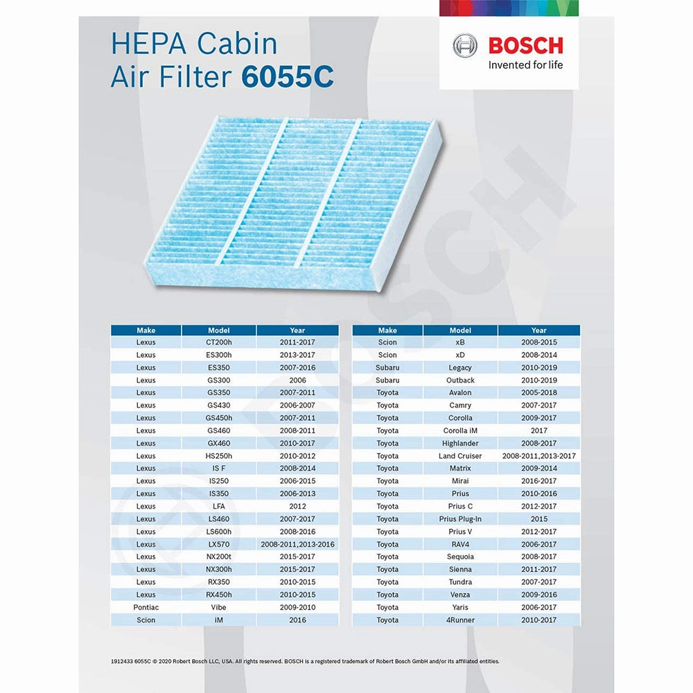 BOSCH 6043C HEPA Premium Cabin Air Filter