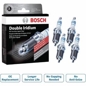 Bosch 9656 OE Fine Wire Double Iridium Spark Plug - Pack of 4