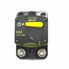 BUSSMANN CB187F-50 Weatherproof Marine Rated High Amp Type III Flush Mount Circuit Breaker (50 Amp), 1 Pack
