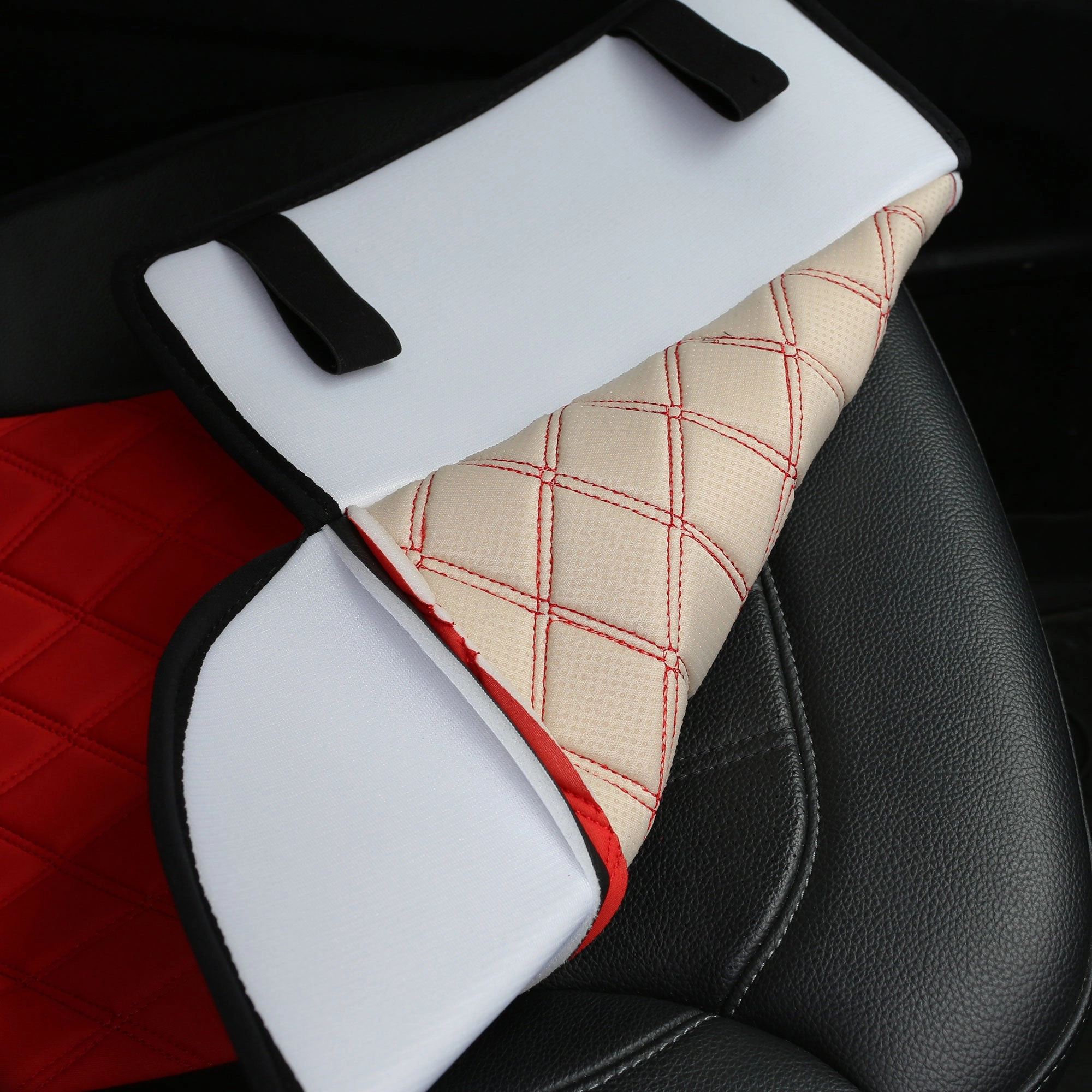 Faux Leather and NeoSupreme Seat Cushion Pad - Front Set Red