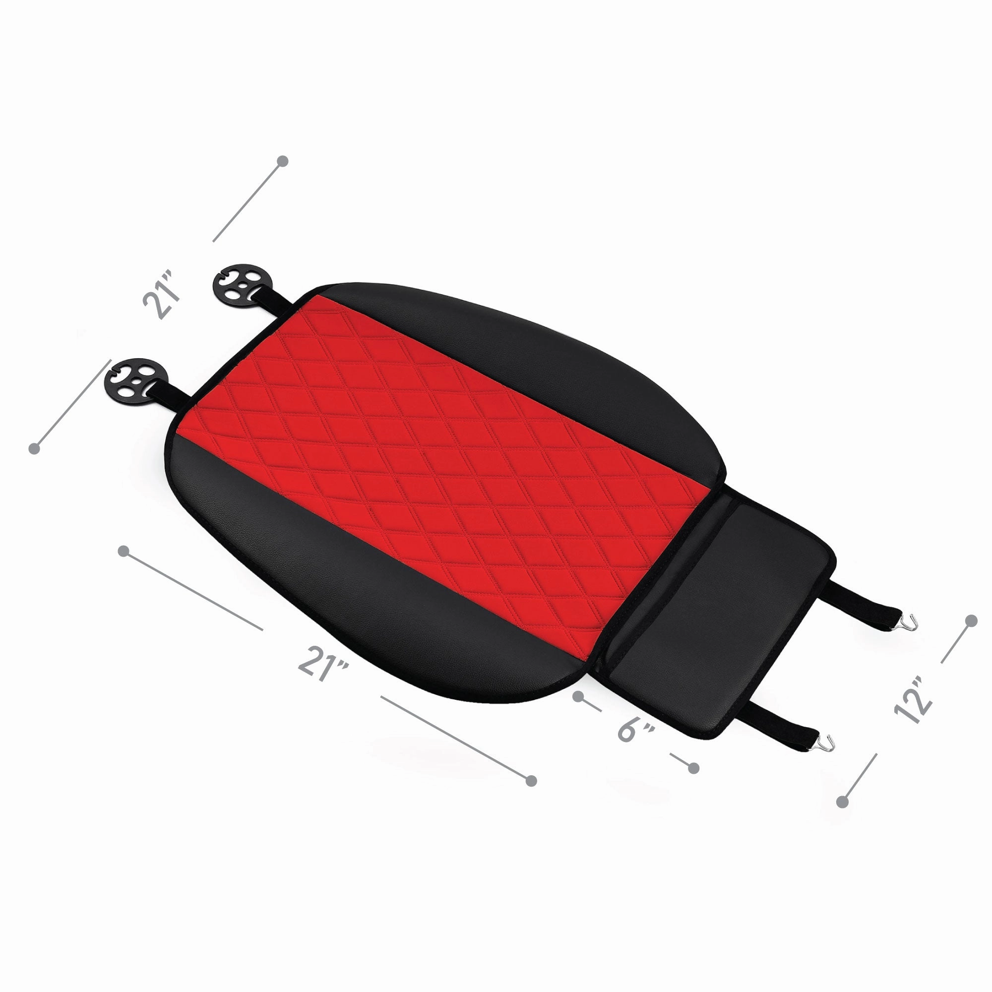 Faux Leather and NeoSupreme Seat Cushion Pad - Front Set Red
