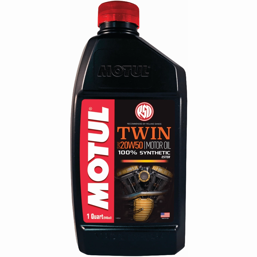 Motul Twin 20W50 Synthetic Motorcycle Motor Oil, 946-mL
