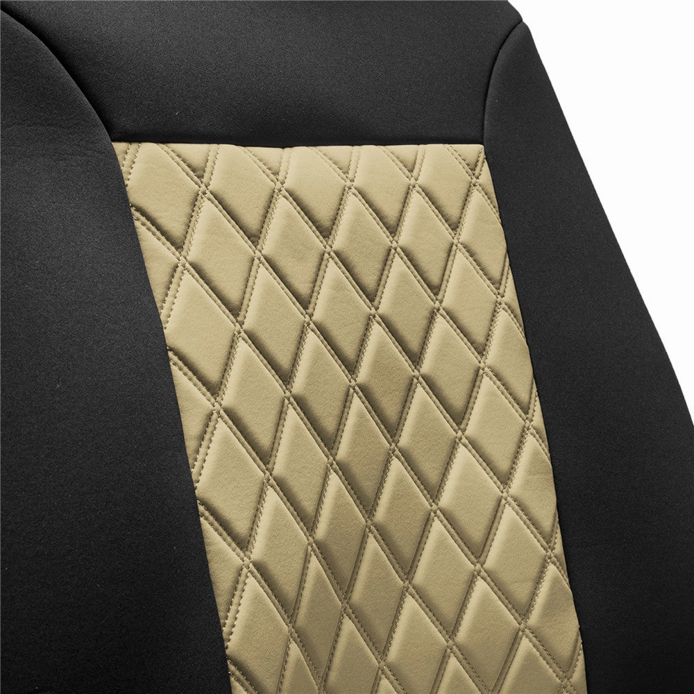 Neosupreme Deluxe Quality Car Seat Cushions - Front Set Beige / Black