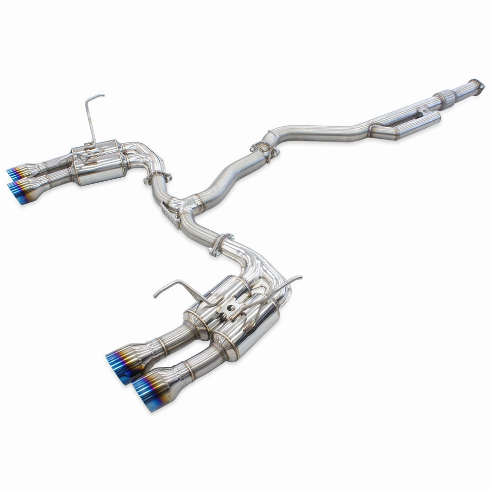 R400 Cat Back Exhaust w/Ti Straight Cut Tips - Subaru WRX VB 22 