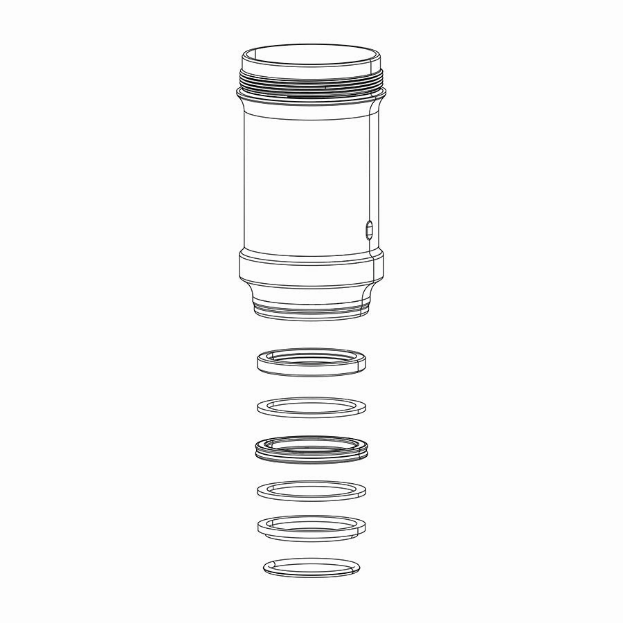 RockShox Monarch Air Can Assembly, 165mm x 38mm, B1 (Plus,RL,XX) C1 (R,RT,RT3) D1 (RT3), Black