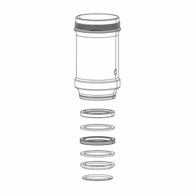 RockShox Monarch Air Can Assembly, 165mm x 38mm, B1 (Plus,RL,XX) C1 (R,RT,RT3) D1 (RT3), Black