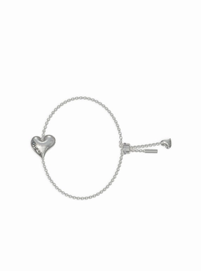 Silver Fluid Hearts Logo Bracelet