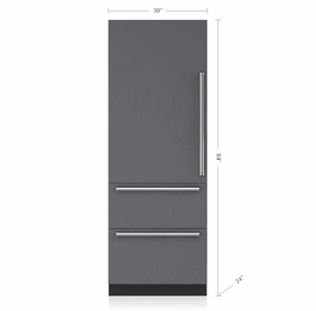 Sub-Zero IT30RIDRH 30" Designer Over-And-Under Refrigerator With Internal Dispenser - Panel Ready