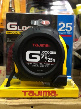 Tajima 7.5m (25ft) 25mm Wide, Shock Resistant Measuring Tape  | Model : 016-095-2575 (GLock-25)